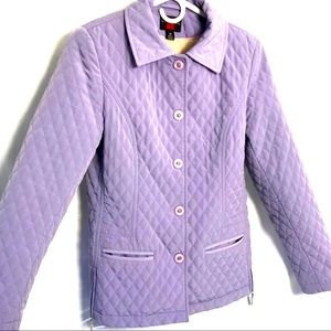 Quilted CHORE JACKET Lavender quilted snap front barn jacket XS by Gallery